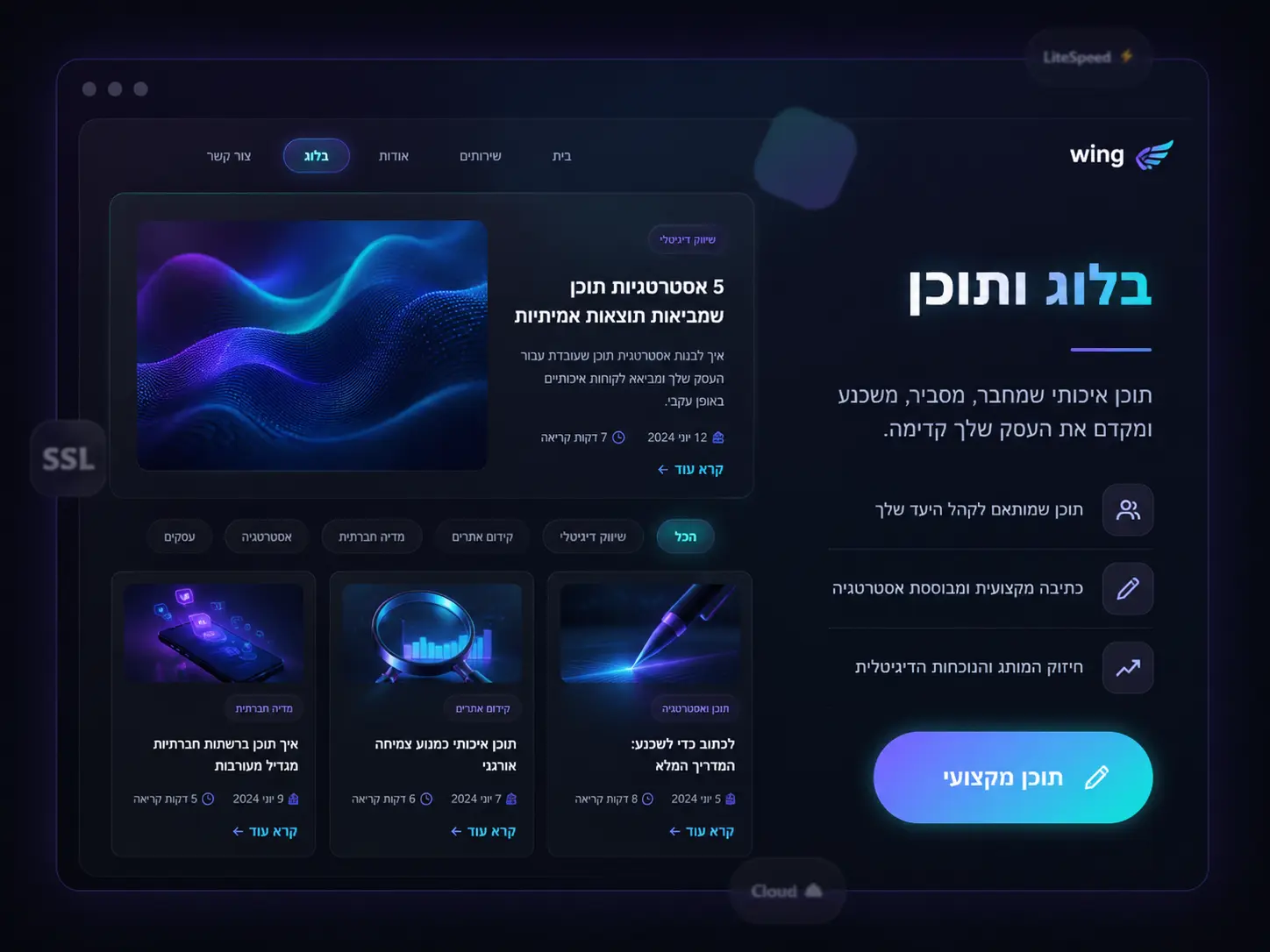 בלוג ותוכן מקצועי לאתר